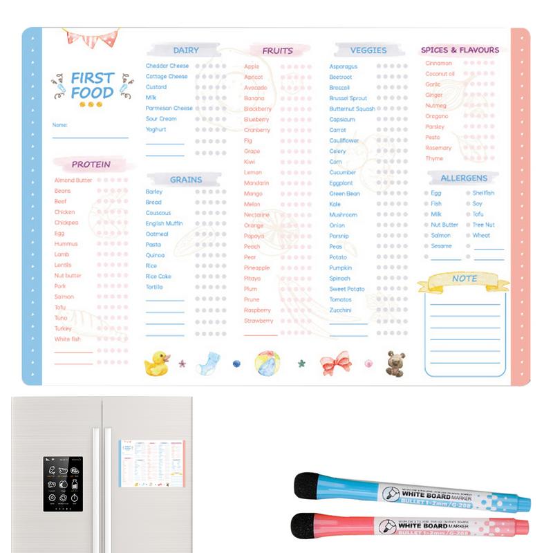 Baby Food List - 재사용 가능한 첫 번째 음식 추적기,