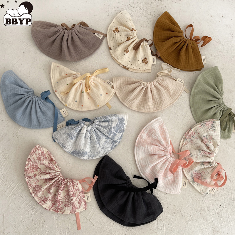 Baby Food Apron - 4 레이어 코튼 거즈 베이비 턱받이