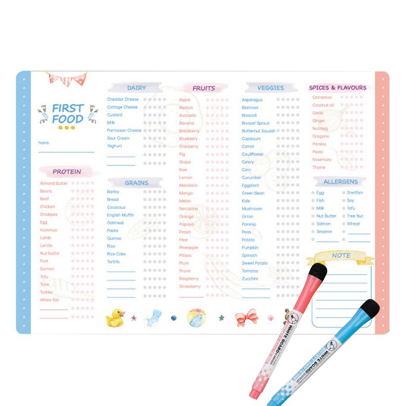 Baby Food List - 재사용 가능한 어린이 마그네틱 일일 음식