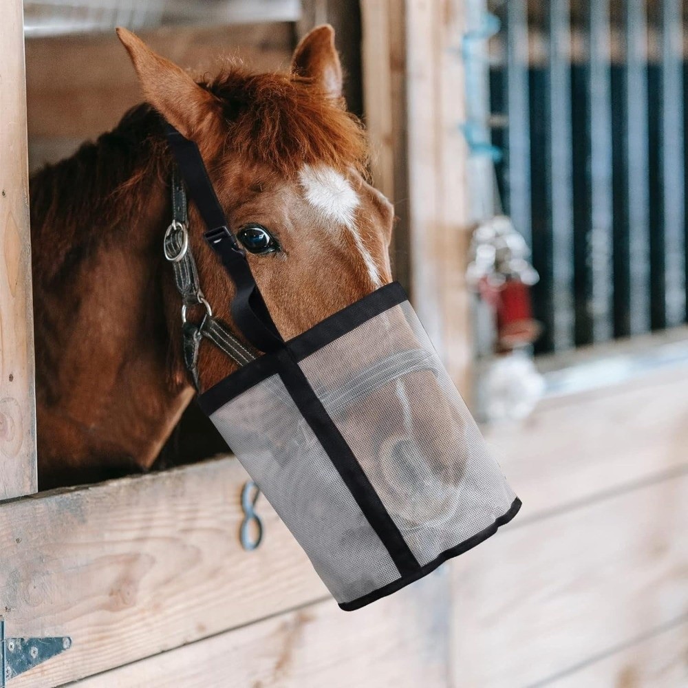 다색 누수 방지 말 먹이 주머니 조절 가능한 메쉬 건초 - Mesh Feeder Bag 리뷰 및 가격