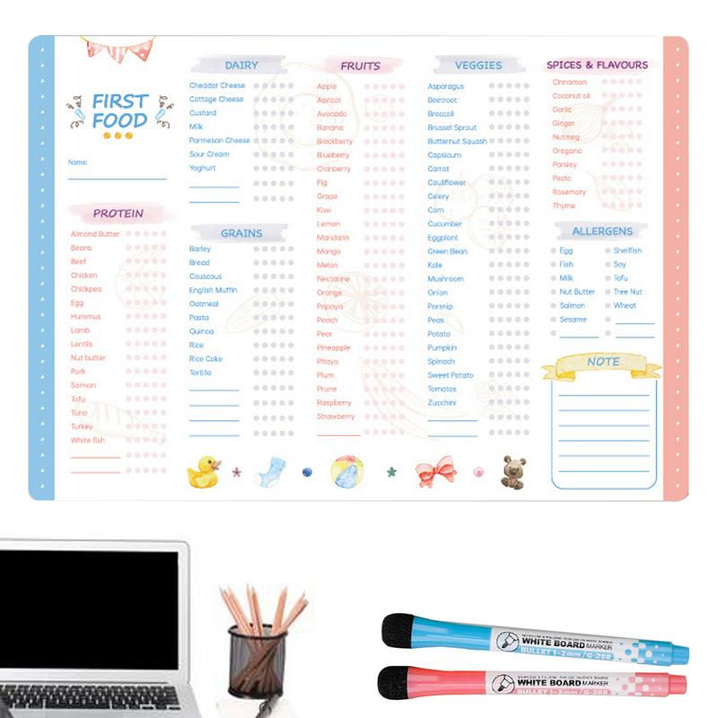재사용 가능한 어린이 마그네틱 일일 음식 차트, 화이트 - Baby Food List 리뷰 및 가격