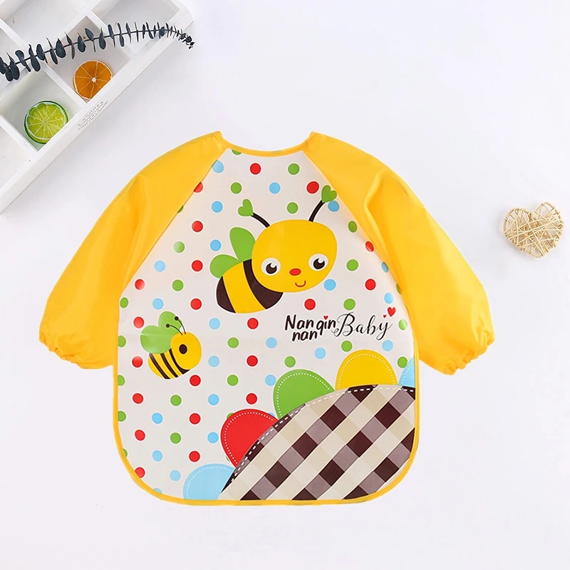 아기 Bibs 귀여운 다채로운 만화 방수 Bib 유아  - Baby Food Apron 리뷰 및 가격