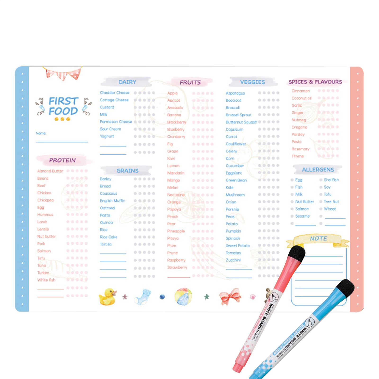 첫 먹는 음식 차트 자석식 아기 첫 먹는 음식 체크리스 - Baby Food List 리뷰 및 가격